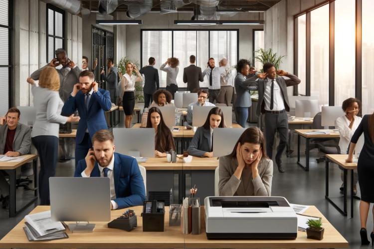 Plus de la moitié des salariés sont gênés par le bruit au travail
