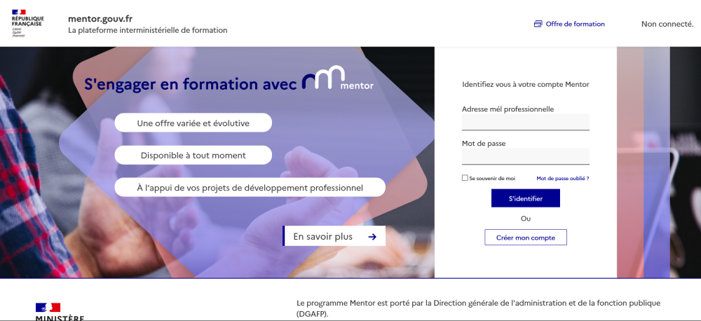 Mentor_ Se connecter sur le site - mentor.gouv_.fr